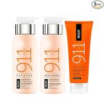 Biotop Professional 911 Nourishing Shampoo + Nourishing Conditioner + Moisture Restoring Treatment Hair Mask 250Ml Each Quinoa Unisex Combo Pack with Quinoa & Vitamin E for Colored, Damaged Dry hair