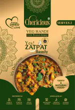 Chericious | Ready to Eat Vegetable Handi| Vegetarian Meal | Instant Meal | Ready to Cook | Heat and Eat Indian Meal | Delicious Indian Food | (2 Travel Packets)