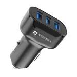 Portronics Car Power 11 Car Charger 17W with Triple USB Port, 3.4A Total Output, Compatible with Most Cars(Black) (POR-1616)