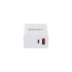 LEEMA 2.1 A Mobile PD Type C + USB LSC-903 Charger with Detachable Cable (White)