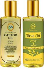 Nuerma Science Castor Oil & Olive Oil 200 ML Each (Pack of 2)