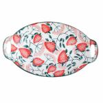 Leeonz Ceramic Baking Dishes, Porcelain Gratin Dishes Bakeware Set, Baking Dish for Cooking, Dinner, Kitchen, Banquet and Daily Use (Printed Stobbery - Pack of 1)