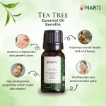NARTI ORGANIC Natural Tea Tree Essential Oil 100ml - Organic Certified for Hair Growth, Skincare, and Aromatherapy