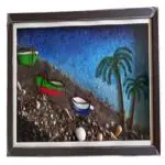 ZIG ZAG Seashell Picture Photo Frames with Glass Front Panel for Beach | Weddings Gifts | Home Decor Photo Frame (2x1.5 Foot real sea stone)