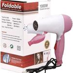 KARIMOTECH Mighty Mini Hair Dryer for Men & Women with 2 Heat/Speed Settings and Tourmaline Technology, 1000-1200W, Black 