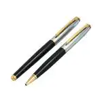Auteur Focus Black Brass Blue Ink Ball Pen