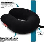 Zexsazone U-Shape Traveling Neck Pillow Multipurpose headrest Rest with Eye mask Black|NECK REST|NECK PILLOW|TRAVEL PILLOW|HEAD REST|EYE MASK|U-SHAPE PILLOW|SOFT-FABRIC PILLOW