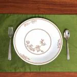 Master Piece Crafts Olive Green Placemats, Set of 2, Handmade Dupioni Silk Mats, Decorative Placemats, Housewarming Gift Set, Festive Dining Holiday Decor