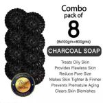 BADA HAIR ACTIVATED CHARCOAL BATH SOAP | Deep Cleansing, Anti Pollution & Tan Removal - PACK OF 8(8x100gm)