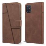 Jkobi Flip Cover Case For Samsung Galaxy A51 ( Stitched Leather Finish | Magnetic Closure | Inner TPU | Foldable Stand | Wallet Card Slots | Brown)
