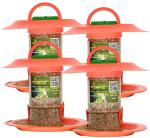 Skybeings Balcony Bird Feeder with Hut Small 4 Pieces_Orange