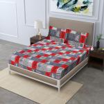 Hashcart 1 Double Bed Bedsheet with 2 Free Pillow Covers | Soft-Touch Skin Friendly Cotton-Blend Double Bedsheet for Double Bed