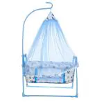NHR Fun Baby Cozy Dreams New Born Baby Cradle/Baby palna/Bassinet with Mosquito Net Bassinet (Blue)
