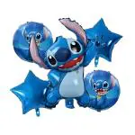SPECIALYOU.IN Birthday decoration kit for Lio and stitch theme Foil balloon decoration kit for boys decoration with Round Printed Stich & Star Foil balloon, birthday decoration for kids pack of 5 Items