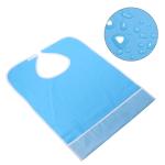 SNOWIE SOFT PVC Waterproof Adult Mealtime Bib Reusable Washable Fast Dry Bid Clothing Protector (Light Blue)