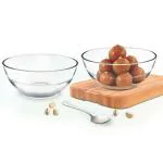 Treo by Milton Jelo Designer Glass Bowl Set of 2, 420 ml (Transparent)