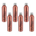 Prabha Brown Single Wall Stainless Steel Fridge Water Bottle Office College School Kids, Capacity 1000 ml, Set of 6