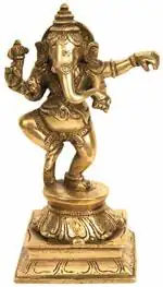 Kalakrithi Bronze Special Dancing Ganesh with Antic Finishing 16.76 X 10.16 cm