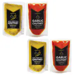 MASALA POTLI Marwadi Rajasthani Chutney Combo | Garlic Chutney | Red Chilly Chutney 100 Grams & Green Chilly Chutney 100 Grams for Dal Bati | [Pack of 2 Combo]