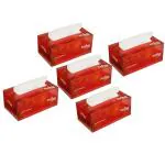 Freshee 2 Ply 1000 Sheets Facial Tissue Paper Box Pack of 5 x 200 Each Extra Soft, Hygienic, Fresh, Natural Skin Friendly, Water Dissolvable, Disposable Dry Car Tissue 100% Virgin Fibre