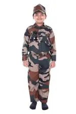 RAJ FANCY DRESSES Army Dress for Kids, Indian Military Soldier, New Army 3 Pcs (5 - 6 Years)