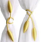 Hasthip Gold Curtain Tiebacks Holders Tieback Decorative Unique Design Drape Tie Backs (Pack Of 2)