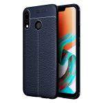 Golden Sands Zenfone 5Z Case Leather Texture Series Shockproof Armor TPU Back Cover Case for Asus Zenfone 5Z Mobile Phone 2018, Midnight Blue