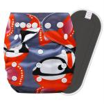 Bembika Grey Polyester Washable Reusable Polyester Cloth Diapers For Kids