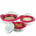 BELIZZI Sapphire Pack of 3 Thermoware Casserole Set (500 ml, 1000 ml, 1500 ml)