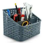 KARTUNBOX 5 Compartments plastic Office Storing Divider Holder 5 Sections Plastic Storage Basket/Compact Basket/for Kitchen,Bathrooms,Office Multi Purpose Use