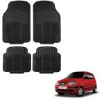 Oshotto Anti Skid Rubber Car Foot Mat Compatible with Hyundai Santro Xing Old (Set of 4, Black)