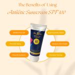 Fit2Glo Athletic Sun Protection SPF-100 | Non-Sticky, Fast Absorbing, Chlorine Water Resistant, UVA & UVB Protection, Anti-Aging | With Vit. E, Argan Oil, Shea Butter, Coconut Oil | Unisex | 100 GM