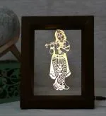 Shri Girraj Ji Brown Lord Krishna 3D Led Light Frame Desk Lamp