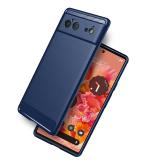 Golden Sands for Google Pixel 6 5G Back Cover, Shockproof Drop Tested Carbon Fibre Durable Rugged TPU Case for Google Pixel 6 Mobile, Stormy Blue