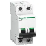 Tech- i Schneider MCB 6A DP C-Curve ACTI9 10kA Miniature Circuit-Breaker (White) (A9N2P06C)
