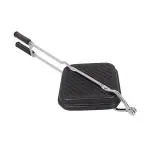 Kitchen Chef Black Aluminium Non Stick Gas Stove Non Stick Die Cast Toaster And Sadwich Maker Sadwich Griller with Long Handle