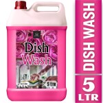 BLISS & BLUSH Dishwash Liquid 5 Liter Pink Removes Tough Grease, Soft on Hands | Plant-Derived Actives, LABSA & Paraben free