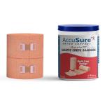 Accusure Orange Elastic Crepe Bandage With Hook And Loop Closure 10cm X 4Mt