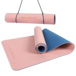 HealthSense Yoga Mat for Women & Men with Carry Rope TPE Material YM 601 (PINK & BLUE)