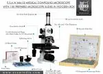 ESAW Compound Medical Microscope with 100 Prepared Microscopes Slides (Mag: 100X to 1500X) MM-02-LED-100