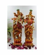 MB CREATIONS - Multicolor Marble Radha Krishna Statue 12 cm