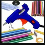 T Gum 20 watt Blue glue Gun with 09 mix (3 transparent + 3 Florescent + 3 Glitter) Glue sticks 7mm 6inchi