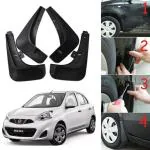 Oshotto Mud Flap (O.E.M Type) Compatible with Nissan MICRA 2014,2015,2016,2017,2018,2019,2020 (T-II) (Set of 4)