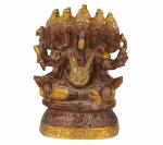 Kartique Antique Brass Lord Ganesha Panchmukhi Bhagwan Idol 15.2 x 7.6 cm