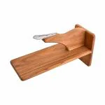 Techno Wood Coconut Grater for Kitchen, Manual, Portable, Stainless Steel Head (TWCS01), Teak
