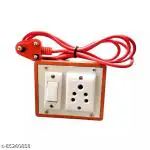 Wizon PVC Extension Board 3 Pin Plug 220 Volts 5A Extension Switch Board with (1 Socket + 1 Switch) 2 Meters Long Wire Power Strip Multi Outlet Extension Board.