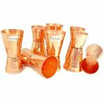 Prisha India Craft Pure Copper Hammered Design Jigger Double Sided,Jiggers - 30ml& 60ml, set of 8