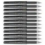 Scrikss Office Broadline 1.0Mm Gel Pen - Fast Dry Gel Ink, Smooth Writing - Set Of 12 Pens - Black