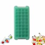 KitchenFest 36 Cavities Food Grade Silicone Ice Cube Trays with Plastic Lid Cover. 1 Pcs.