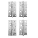 AKS Supreme Stainless Steel SS304 Heavy Door Butt Hinges Size 6 Inch X 1.5 Inch X Thickness 3 MM Finish Satin SS Pack Of 4 Piece